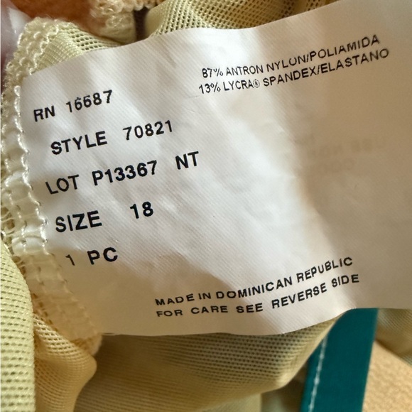 Castaways vintage jade green size 18 One Piece retro swimdress sailor chic - Picture 7 of 10